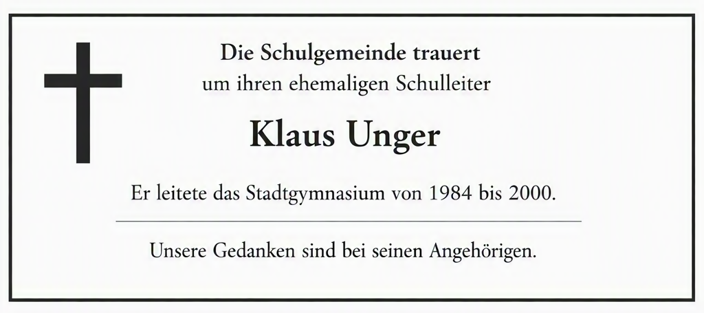 Todesanzeige unger